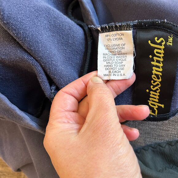 Vintage Equissentials Pants Breeches Blue and Gray Made in USA - Picture 2 of 9